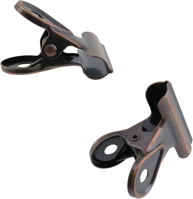 Xiaoyztan Mini Clips, 30mm Wide Red Bronze Bulldog Clips Paper Clip Binder Bull - Image 4