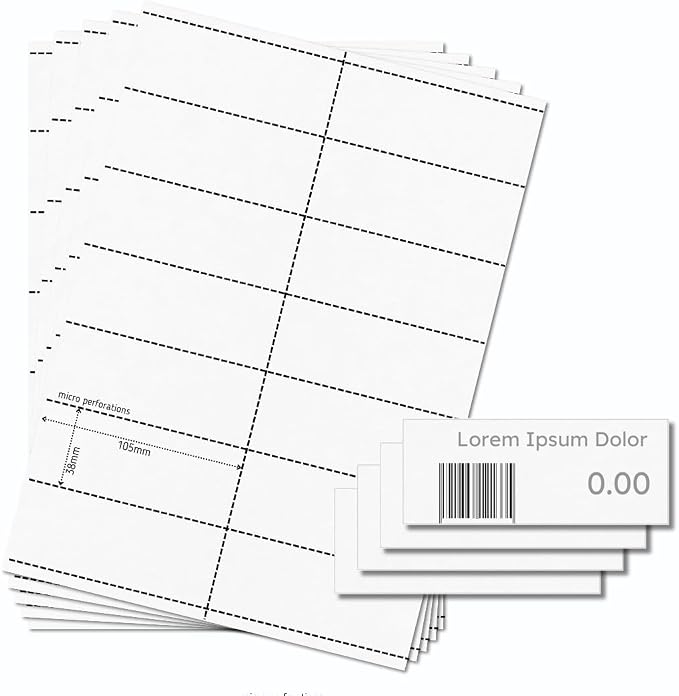 OfficeGear Shelf Edge Labels 38x105mm Custom Printable A4 Card by OfficeGear