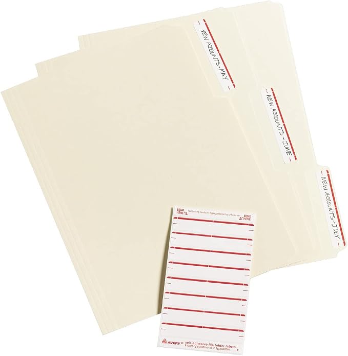 Avery File Folder Labels on 4" x 6" Sheets, Easy Peel, Print & Handwrite - Image 4