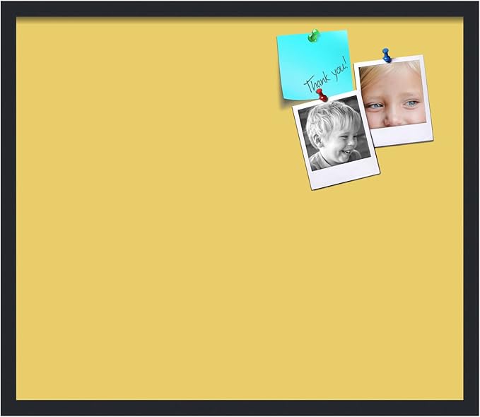 PinPix 28x24 Inch Cork Bulletin Board. This Decorative Framed Pin Board Comes with Honey Pastel Design and a Satin Black Frame. Ideal for Home Office Decor or Message Board (PinPix-1810)-DeskLoop Office