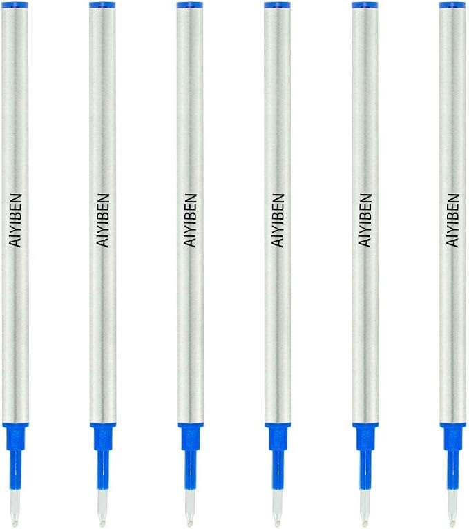 4.37 inch Rollerball Pen Refills, Roller Ball Fine Point 0.5mm by AIYIBEN