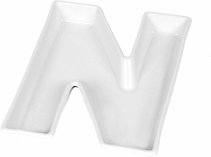 Coffeezone Small Ceramic Name Letter Dish & Mini Plates by Coffeezone