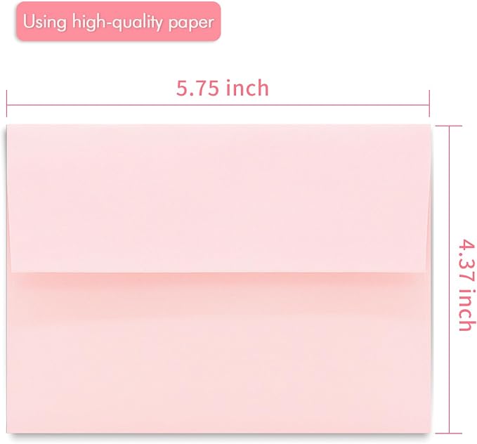 100 Pack A2 Pink Envelopes Self Sealing Adhesive Perfect - Image 3