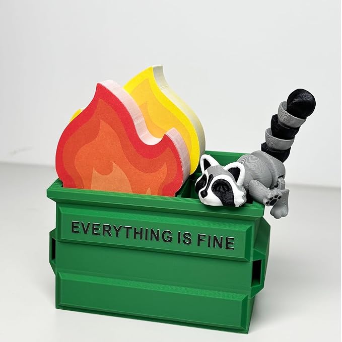 Infmetry Funny Garbage Can Fire Pen Holder - Image 6