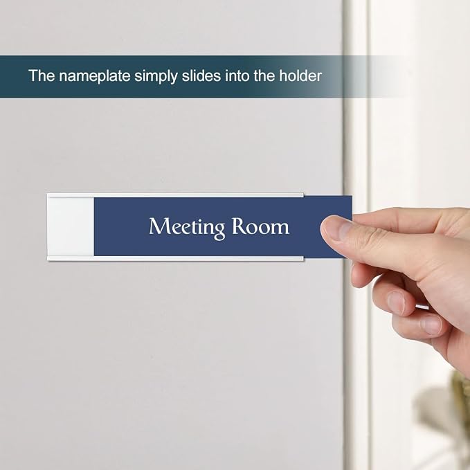 Lenink 6 Pack Name Plate Holder, Wall Mount Office Door Name Plate Holder - Image 5