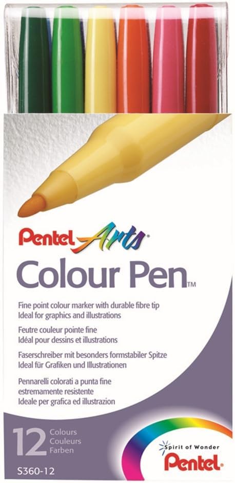Pentel Arts Color Pen, 12-Color Set by PentelofAmerica
