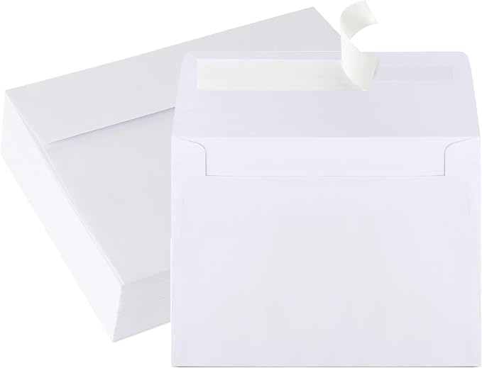 70 Packs A4 White Envelopes, 4 1/4 x 6 1/6 Size by Janvale