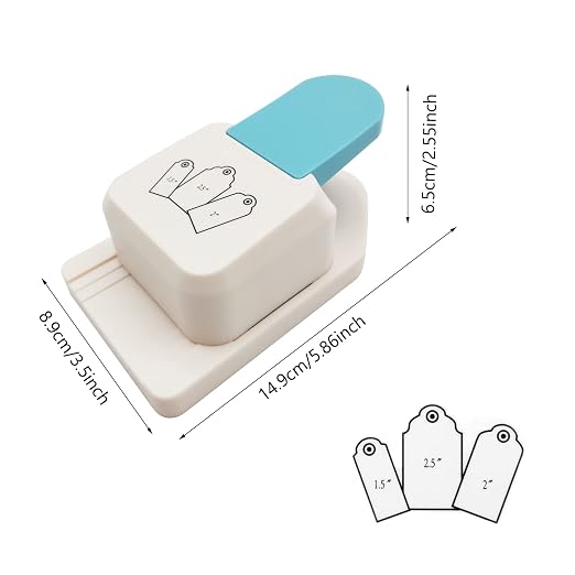 3 in 1 Craft Tag Punch, 1.5/2/2.5 Inch Gift Tag Paper Punches - Image 2