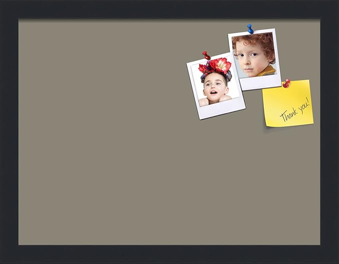 PinPix 16x12 Inch Cork Bulletin Board. This Decorative Framed Pin Board Comes with Pewter Design and a Satin Black Frame. Ideal for Home Office Decor or Message Board (PinPix-1812)-DeskLoop Office