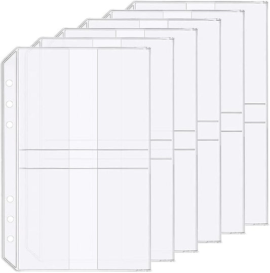 Zelten 6 Pack A5 6 Holes Binder Name Card Holder Plastic Business Card by Zelten