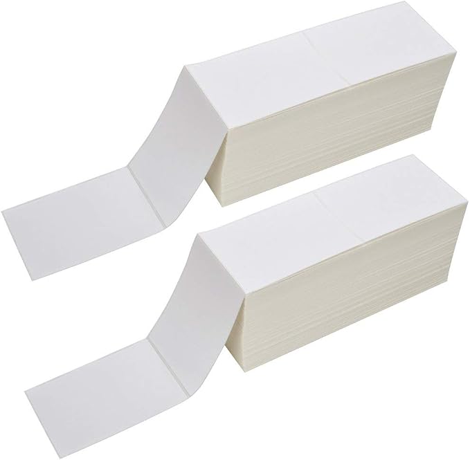 RyhamPaper 4" x 6" Fanfold Label Direct Thermal Labels by RyhamPaper