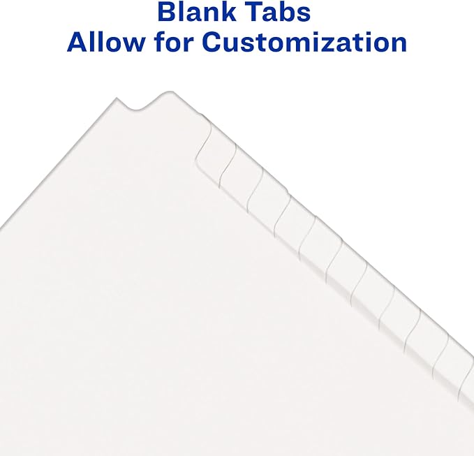 Avery Blank Tab Legal Exhibit Binder Dividers, Letter-Size, Standard Collated - Image 2