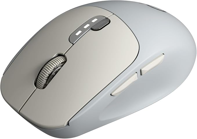 EWEADN Q5 Wireless Mouse, Bluetooth & 2.4G Quiet Computer Mouses with 1600 DPI, Battery Level Display, Ergonomic Office Mouse,6 Button Portable Cute Cordless Mice for Laptop/PC/Mac- Grey-DeskLoop Office