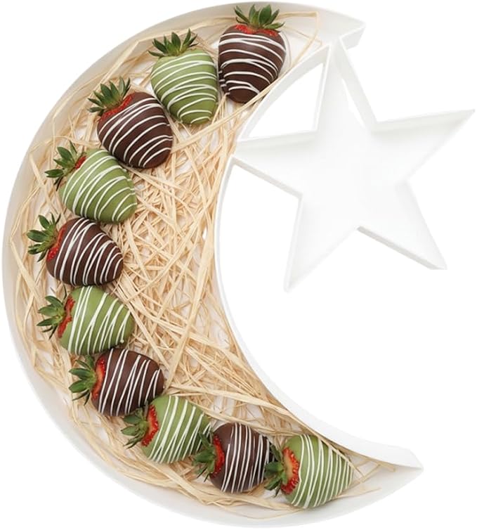 Plastic Fillable Charcuterie Box, 10in Reusable Moon Star Shaped Tray - Image 4
