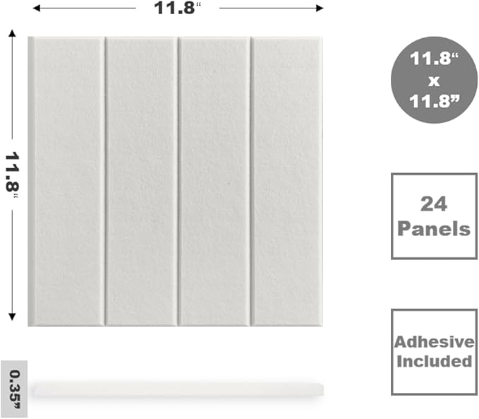 Large Cork Board Alternative - 24-Pack Felt Wall Tiles with Safe Removable Adhesive Tabs, Cork Wall Tiles Bulletin Board Home Office Essentials - Warm White-DeskLoop Office
