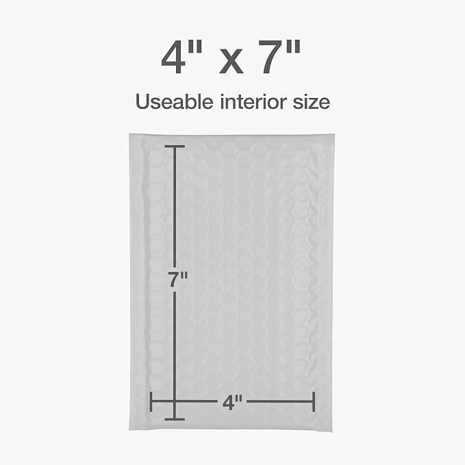 Quality Park Bubble Mailers, 4 x 8 Shipping Envelopes, Durable White Padded - Image 6