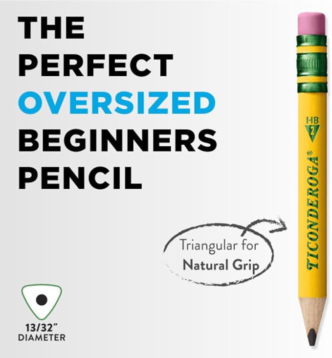Ticonderoga My First Half-Size Wooden Pencils, Large Triangle-Barrel - Image 8