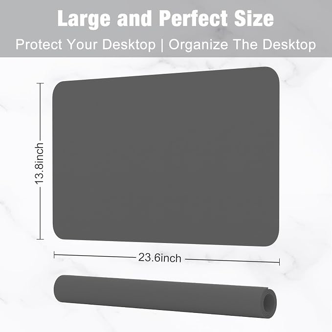 Hsurbtra Desk Pad, 23.6" x 13.8" PU Leather Desk Mat, M Extended Mouse Pad - Image 3