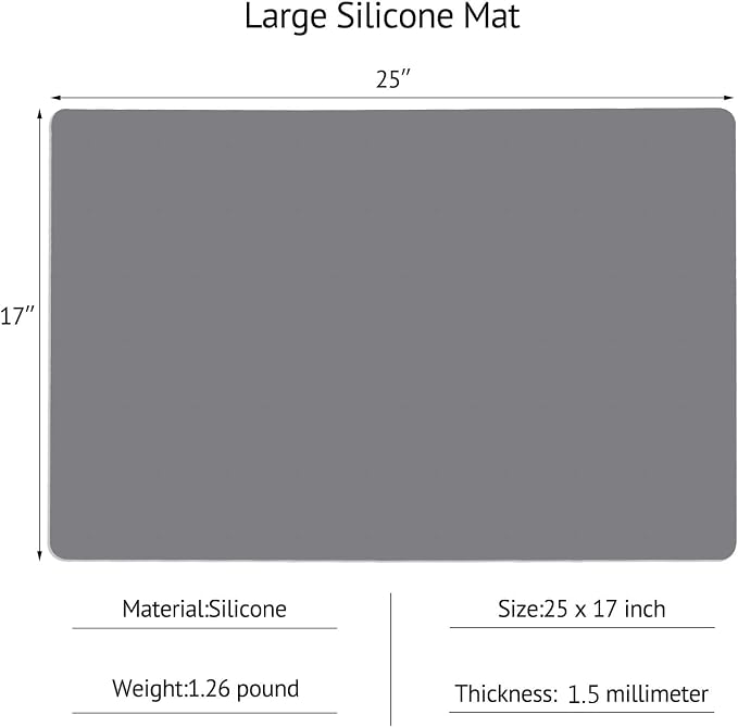 Gartful Silicone Mats for Kitchen Counter, Thicker 0.06", 25 x 17 inches - Image 2