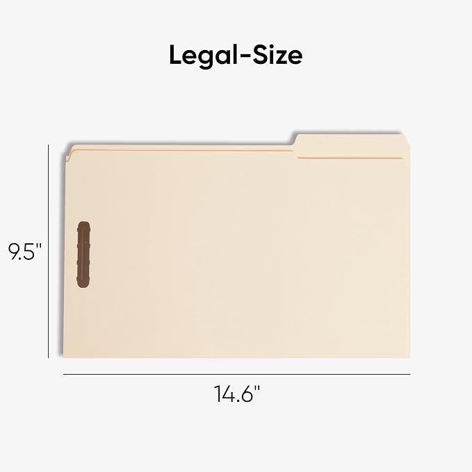 Smead Fastener File Folder, 2 Fasteners, Reinforced 1/3- Cut Tab, Legal Size - Image 3