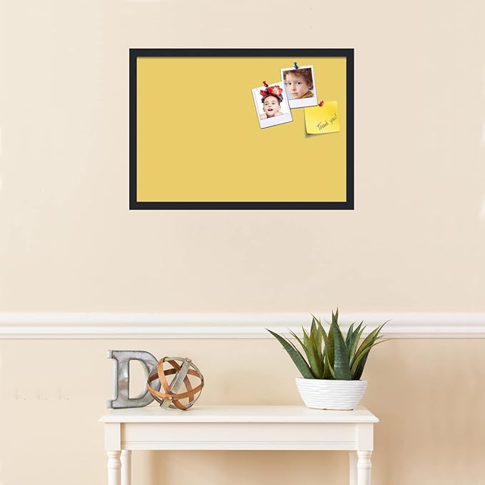 PinPix 26x18 Inch Cork Bulletin Board. This Decorative Framed Pin Board Comes with Honey Pastel Design and a Satin Black Frame. Ideal for Home Office Decor or Message Board (PinPix-1810)-DeskLoop Office