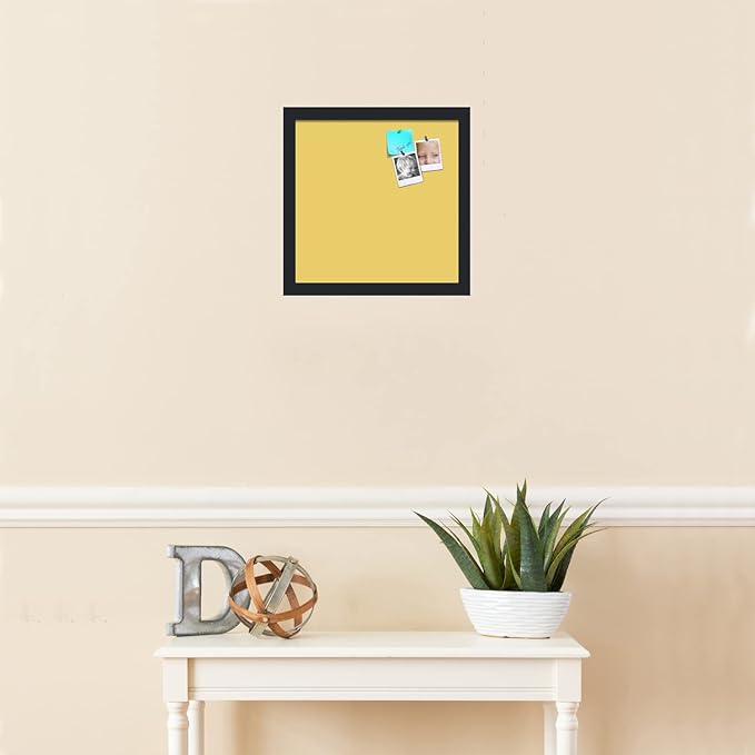 PinPix 13x13 Inch Cork Bulletin Board. This Decorative Framed Pin Board Comes with Honey Pastel Design and a Satin Black Frame. Ideal for Home Office Decor or Message Board (PinPix-1810)-DeskLoop Office