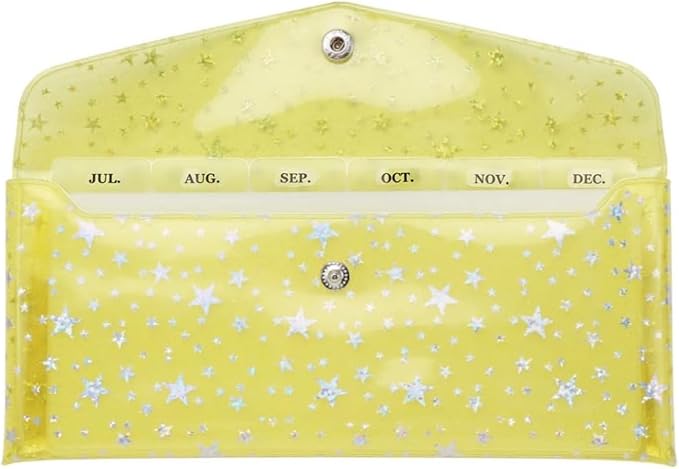 Cash Envelope Wallet 6-Tab Divider Pockets Cash Stuffing Envelopes Glitter PVC by MEIYITIAN