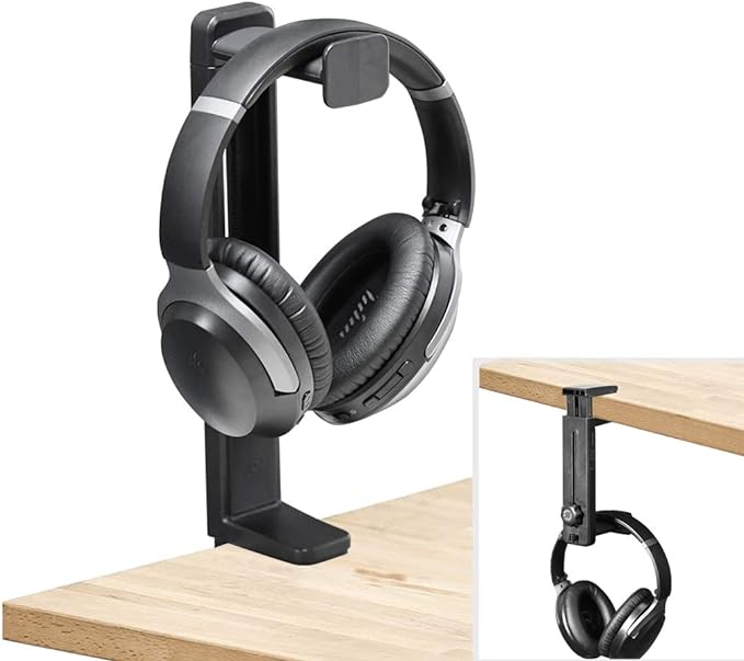 NEETTO HS906 Headphone Stand & Hanger 2 in 1, Above & Under Desk Gaming Headset by Avantree
