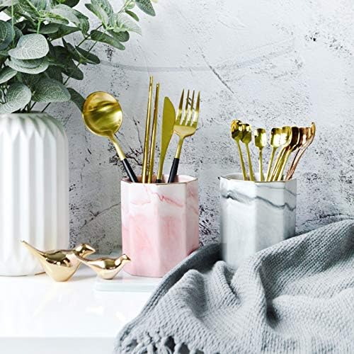 Pen Pencil Holder for Desk, Durable Ceramic Pens Organizer, Makeup Brush Holder - Image 6