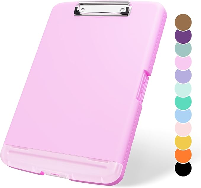 Plastic Clipboard with Storage, 8.5 x 11 Storage Organization Box Side-Opening by ZAXMEY