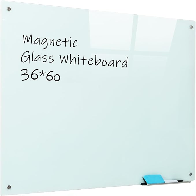 Magnetic Glass Whiteboard, Classroom & Home by NEOBAN