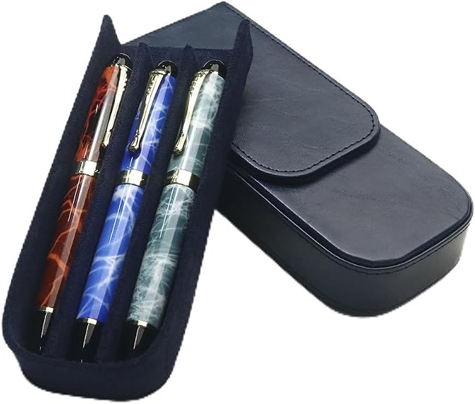 MIVLXLX Leather Triple Pen Case Pencil Pouch Holder by MIVLXLX