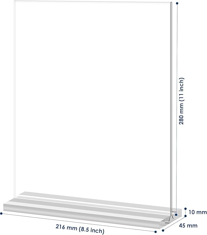 newnewshow 8.5x11 Clear Acrylic Sign Holder, Display Stand, Plastic Card Holder - Image 3