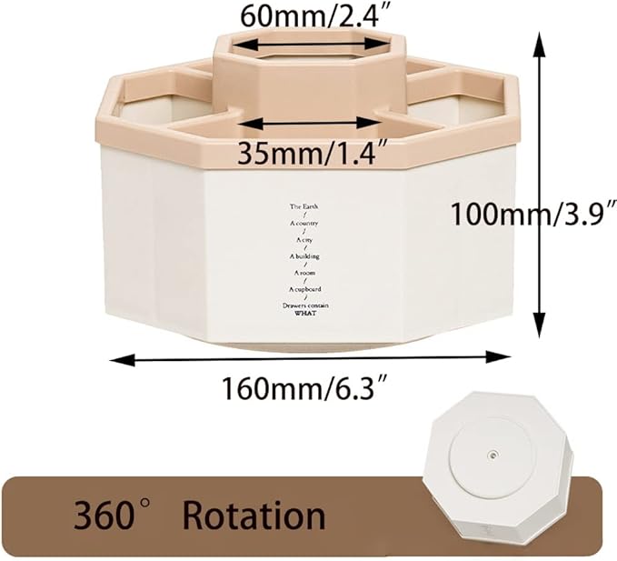Desk Organizer, 360-Degree Rotating Multi-Functional Pen Holder, 5 Compartments Desktop Stationary Organizer, Home Office Art Supply Storage Box Caddy (White+Pink)-DeskLoop Office
