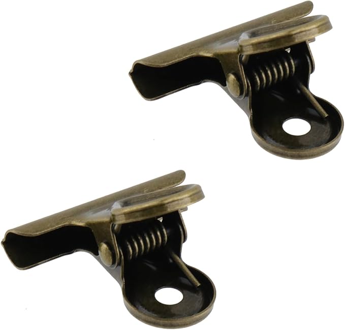 Xiaoyztan Mini Clips, 30mm Wide Bronze Bulldog Clips Paper Clip Binder Bull - Image 3