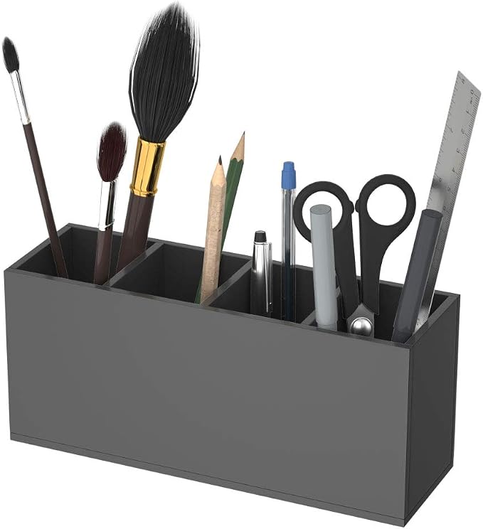 NIUBEE Acrylic Pen Holder 4 Compartments - Image 2