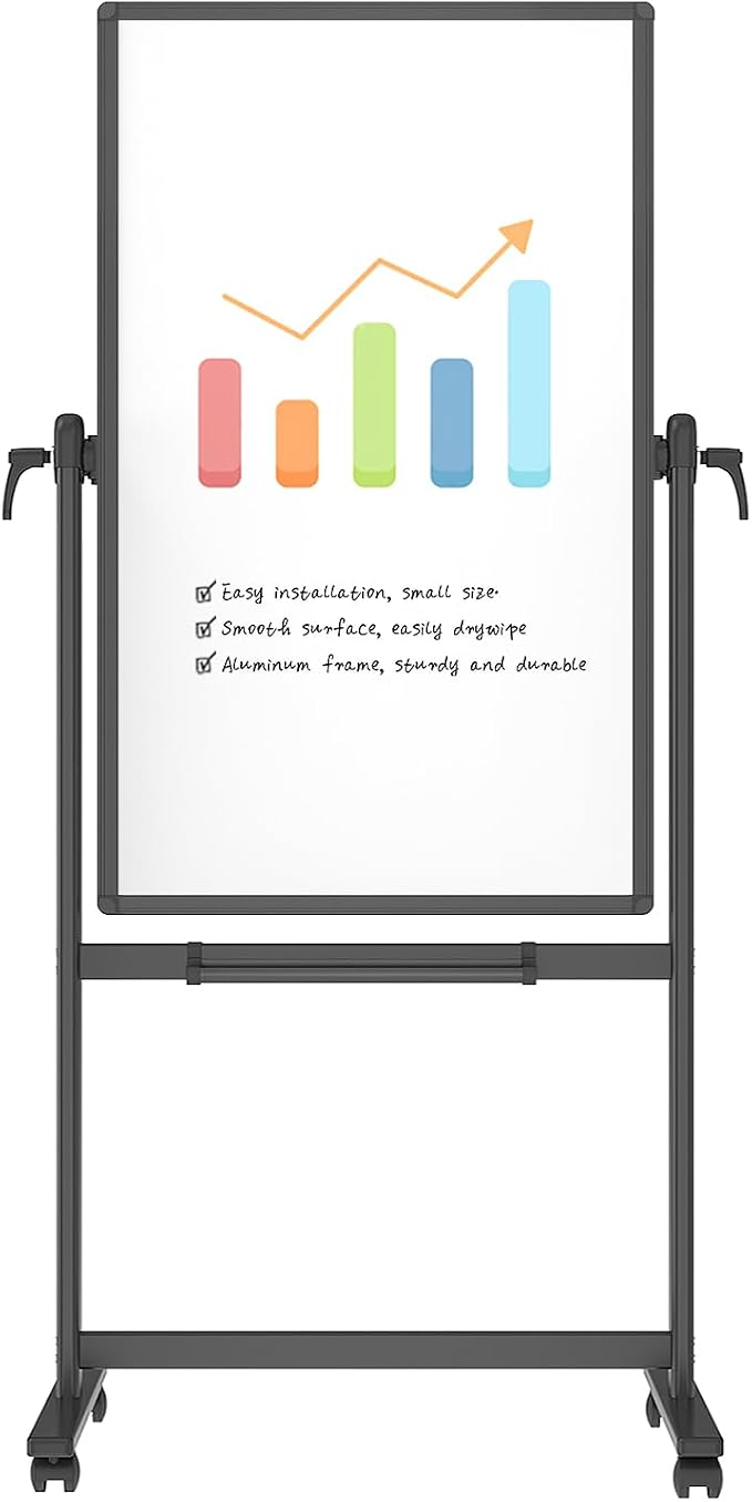 VIZ-PRO Double-Sided Magnetic Mobile Whiteboard, 48 x 24 Inches by VIZ-PRO