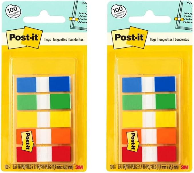 Post-it Flags in Portable Dispenser, 100 Flags/Pack, .47 in x 1.7 in, 20 Each by Unknown