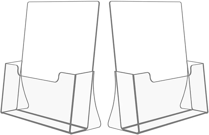 NIUBEE Acrylic Brochure Holder 8.5 x 11 inches 2 Pack, Acrylic Countertop by NIUBEE