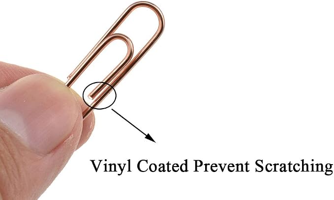 HAHIYO Paper Clips 1.1 inches Length Rose Gold Paperclips Bright Colors Vinyl - Image 3