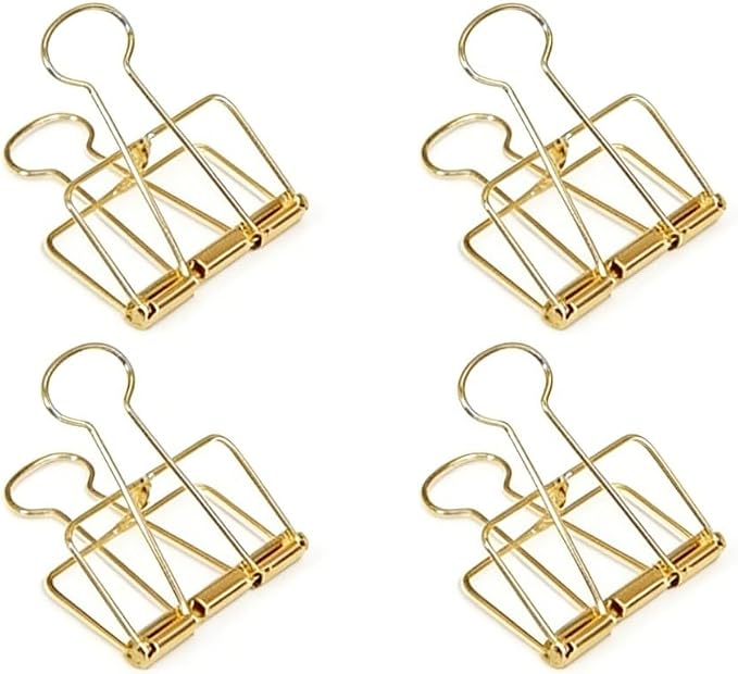 4Pcs Gold Hollow Out Long Tail Wire Binder Clips Paper Binder Clip Large Binder by Tustao