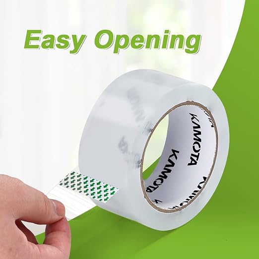 KAMOTA Packing Tape, 24 Rolls Heavy Duty Clear Packaging Tape for Shipping Packaging Moving Sealing, 1.88 inches Wide, 65 Yards Per Roll, Total 1560 Yards with 4 Dispensers-DeskLoop Office