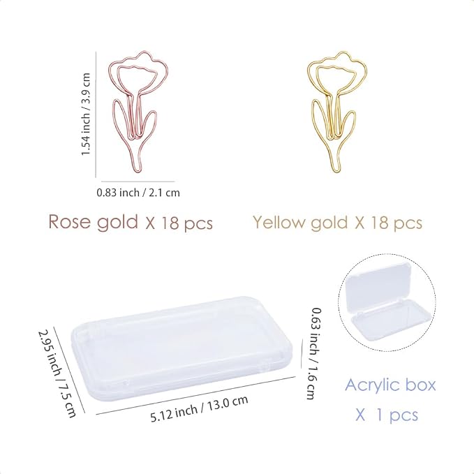 OWLFAVO 36pcs Flower Shape Paper Clips - Image 2