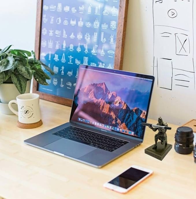 Medieval Knight Pen Holder Office Desk Decor Gifts for Men Father Husband Him Unique-DeskLoop Office