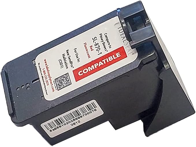 IDEALSEAL Replacement Postage Ink for SL-870-1 Red Ink Cartridge for New SendPro Mailstation (CSD1) (2 Pack)-DeskLoop Office