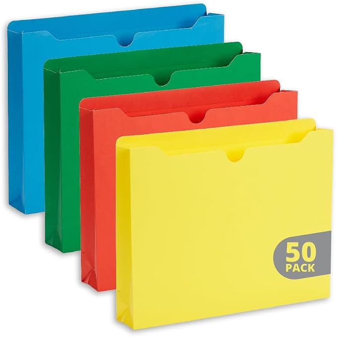 Blue Summit Supplies 2 Inch Expanding File Jacket Folders, 50 Pack, Colored by BlueSummitSupplies