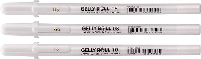 SAKURA Gelly Roll Basic White Gel Pen Set of 3, Drawing & Crafts - Image 4