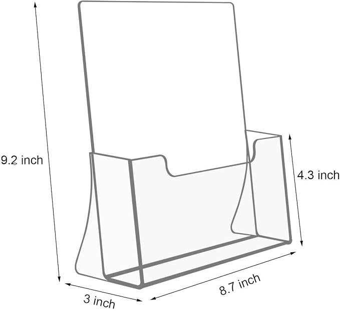 NIUBEE Acrylic Brochure Holder 8.5 x 11 inches 2 Pack, Acrylic Countertop - Image 2