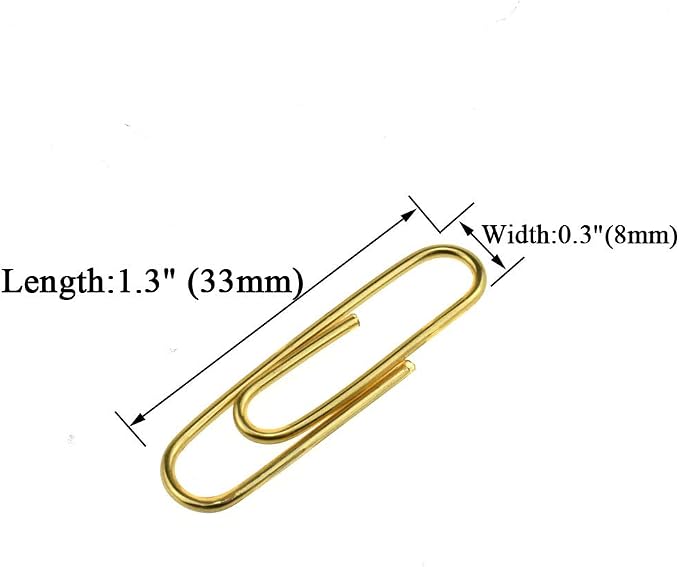 HAHIYO Paper Clips 1.3" Length Gold Paperclips Vinyl Coated Prevent Scratching - Image 2