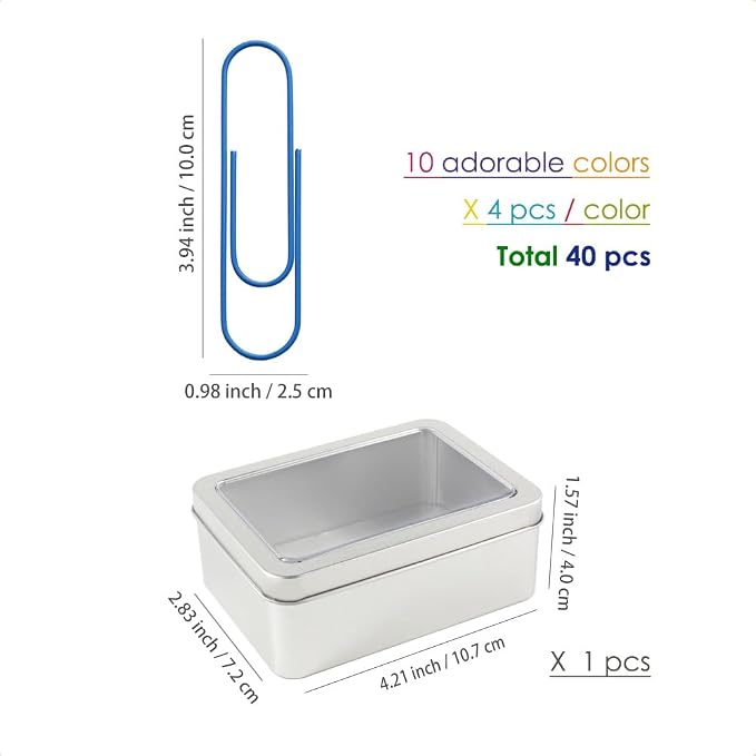OWLFAVO 40pcs 4 inch Super Jumbo Paper Clips - Image 2